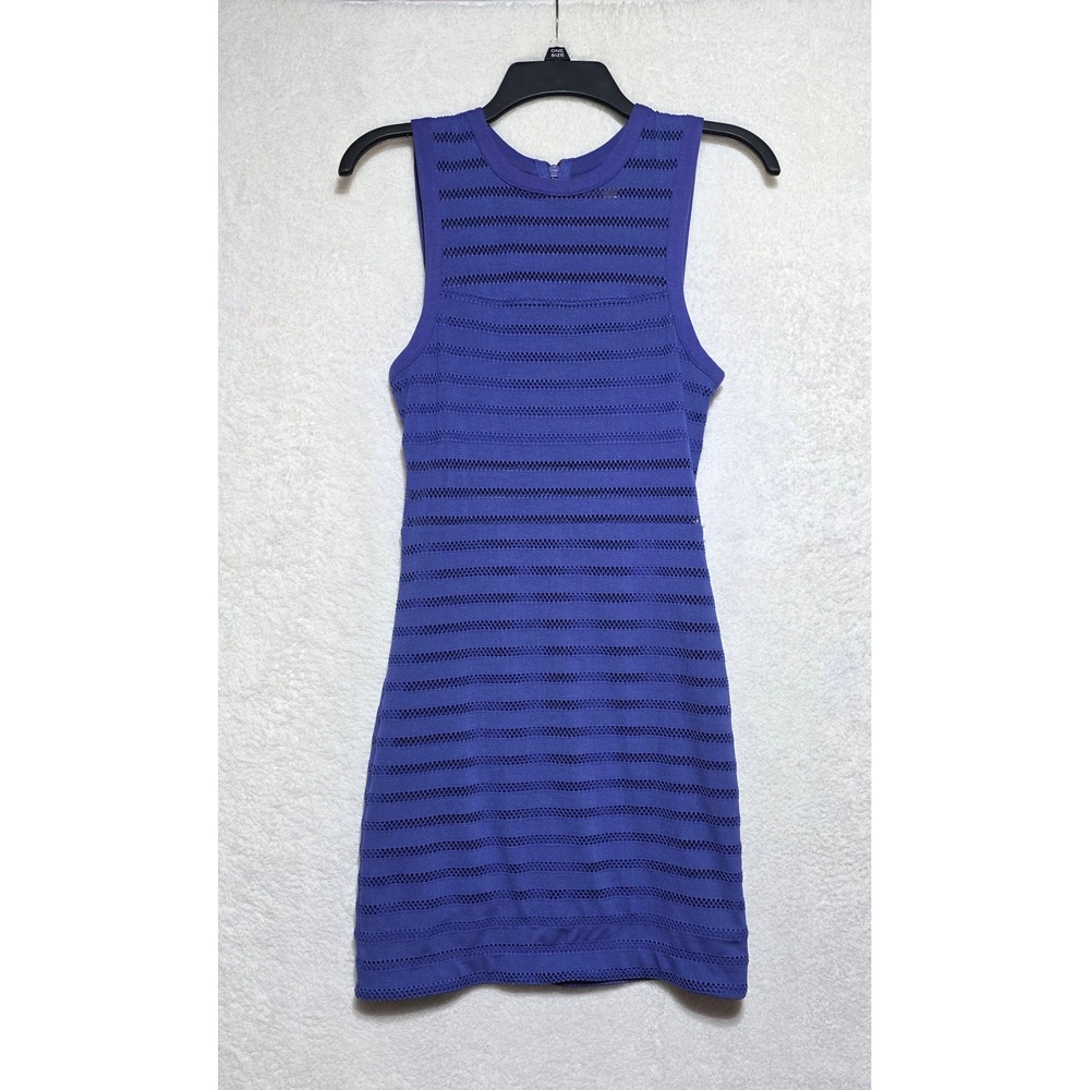 Silence + Noise Royal Blue Crochet Knit Bodycon Mini Dress Sleeveless Small